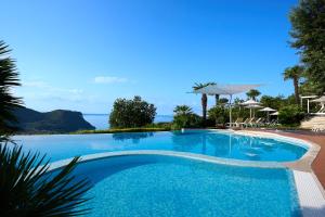 ein Swimmingpool mit Blick auf das Meer in der Unterkunft Madrigale Panoramic Lifestyle & Soulful Hotel in Costermano sul Garda + 69 Fotos