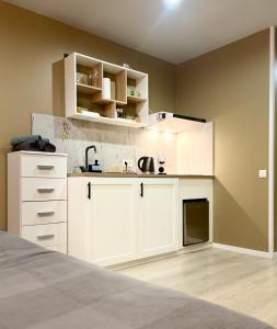 Η κουζίνα ή μικρή κουζίνα στο Stay cozy in Liepaja