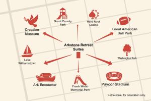 a map of the architecture retrieval sites at Arkstone Retreat 1 - Chic Downtown Escape in Williamstown
