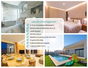 Postel nebo postele na pokoji v ubytování Villa Wimiliim - Piscine et jardin Privée Sans vis-à-vis Wifi HD + 50 fotografií