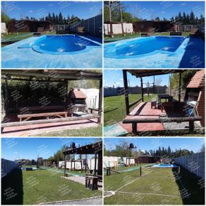 Un grupo de cuatro fotografías de una piscina. en Quinta Rufina San Vicente, en San Vicente