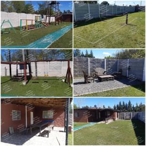 un grupo de cuatro fotos de un patio de recreo en Quinta Rufina San Vicente, en San Vicente