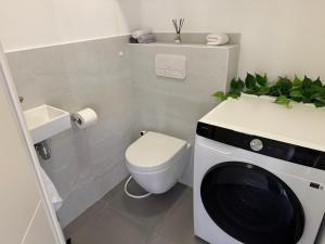 サン・ラファエルにあるVictor Hugo Spaのトイレとテレビ付きのバスルーム