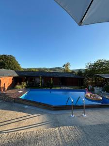 een zwembad voor een huis bij Vikendica Blagojević Čačak in Čačak