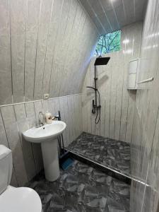 a bathroom with a sink and a shower at Green Garden 