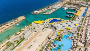 an aerial view of a resort with a marina at Pickalbatros Citadel Resort Sahl Hasheesh in Hurghada