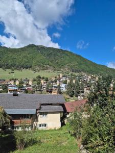 Nespecifikovaný výhled na hory nebo výhled na hory při pohledu z penzionu