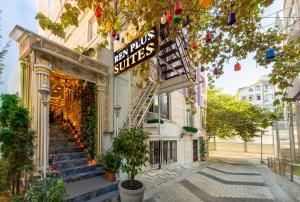 a store with a sign on the side of a building at REN PLUS SUITES in Istanbul