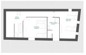 a floor plan of a house at Hameau Grande Varenne - Gites de charme avec piscine in Charroux-dʼAllier