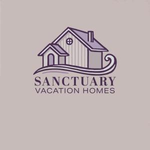 a logo for a vacation home with a house at Lake Front, Ski,hot Tub, Fire Pit, Fp, Boats in Gouldsboro