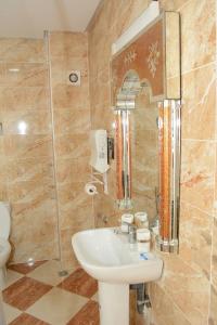 メクネスにあるMeknès 3 Spacious Penthouseの洗面台、シャワー、トイレ付きのバスルーム
