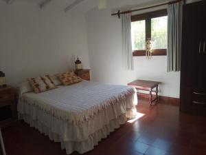 a bedroom with a bed and a window at La Casa de los Pájaros in Tanti