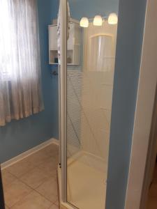 een glazen douche in de badkamer met bij Markland Cottage Winery in Whitbourne