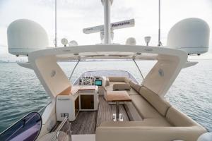 a view of the front of a boat in the water at Azimut 58 in Panama City