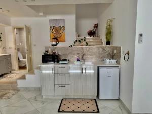 a kitchen with a sink and a counter top at Golan Zimmer - צימר הגולן in Mas'ada +11 photos