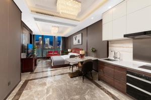 Dapur atau dapur kecil di Yunmu International Hotel, Chongqing Jiefangbei Hongyadong Branch +24 gambar