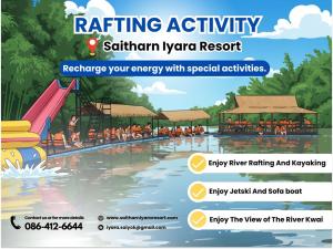 un folleto de un parque acuático con tobogán de agua en Saitharn Iyara Resort, en Sai Yok