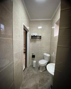 a bathroom with a toilet and a sink at Ala-Tor in Pokrovka
