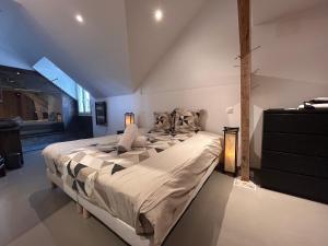 a bedroom with a large bed in a room at Le Familia in Pacy-sur-Eure