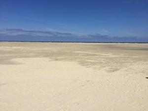 an empty beach with a lot of sand on it at Perle von Borkum 1 in Borkum