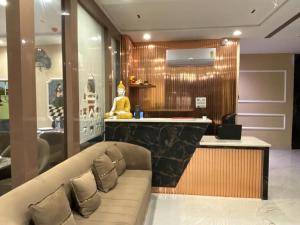 Χώρος καθιστικού στο Walk 2 Taj A Boutique Abode