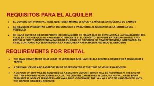 a yellow document withrequisites for renewal on it at Ford Transit Custom Camper in Palma de Mallorca