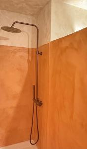 a shower with a shower head in a bathroom at La cigale bleue - Garden level in Sanary-sur-Mer