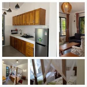 a collage of pictures of a kitchen and a living room at Kezzy homes in Mombasa