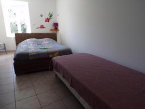 a bedroom with two beds in a room at La Grange in Dieulivol