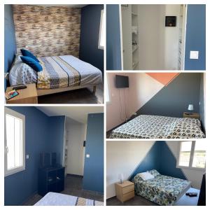 Ένα ή περισσότερα κρεβάτια σε δωμάτιο στο Charmante maison avec petite piscine et jardin