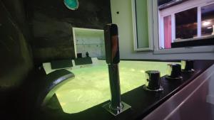 ディジョンにあるSPA Dijon Historic Center - Unusual - Designの窓付きのバスルーム(洗面台付)