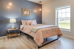 a bedroom with a bed and a window at Pet-Friendly Countryside Retreat in Whiteland! in Whiteland