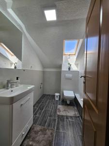 a bathroom with a sink and a toilet at Visoko Luxury Residence in Biskupići