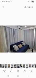 a small bedroom with two beds and curtains at Apartamento na praia de Jatiúca com piscina e área de lazer in Maceió