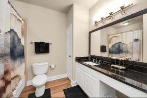 ヒューストンにあるLuxury Estateのバスルーム(トイレ、大きな鏡付)
