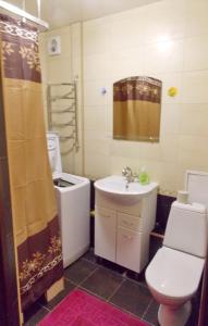 クルスクにあるApartment Karla Marksaのバスルーム(洗面台、トイレ、シャワー付)
