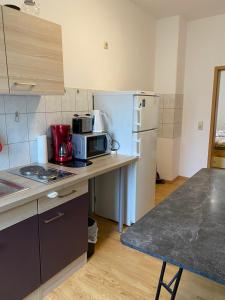 ゲーラにあるBüchner 50のキッチン(電子レンジ、冷蔵庫付きのカウンター付) +45枚の写真