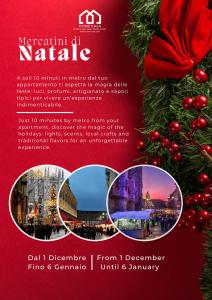 ミラノにあるComeCasa Studio vicino stazione centraleのクリスマスツリーのあるクリスマスパーティーのチラシ
