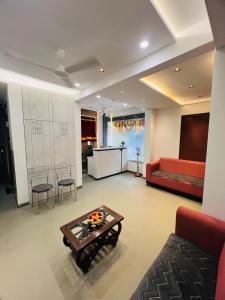 Χώρος καθιστικού στο Hotel Mauli Lodging