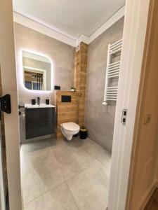 a bathroom with a toilet and a sink at Atractiv Two Luxury in Dudu