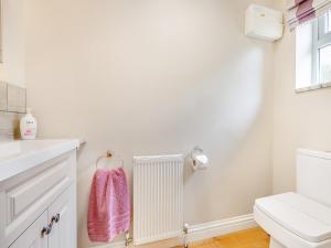 a bathroom with a radiator and a pink towel at The Rose- Uk47155 in Burgh le Marsh +13 photos