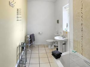 a bathroom with a sink and a toilet and a shower at Bentinck in Legbourne