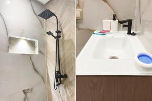 O baie la Modern apartment with pool parking +7 fotografii