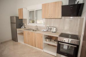 a kitchen with a sink and a stove top oven at Apartment Maxi in Karavadhos