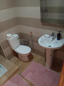 ein Badezimmer mit Toilette und Waschbecken in der Unterkunft Chez Basma in Rabat + 47 Fotos