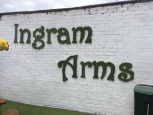 a white brick wall with the wordsurban interns written on it at Ingram Arms, HATFIELD in Doncaster