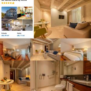 a collage of photos of a hotel room at APARTAMENTO CON VISTA Al MAR in Cartagena de Indias