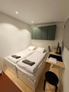 Postel nebo postele na pokoji v ubytování Charming guesthouse with sauna in Helsinki