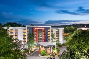 an overhead view of a building with a table in front at Hyatt Place Roanoke Airport / Valley View Mall in Roanoke