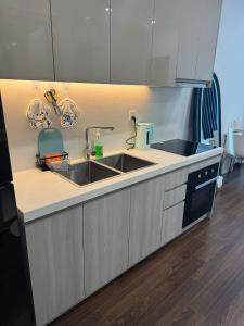 a kitchen with a sink and a counter top at Mas D3208 in Phú Thú